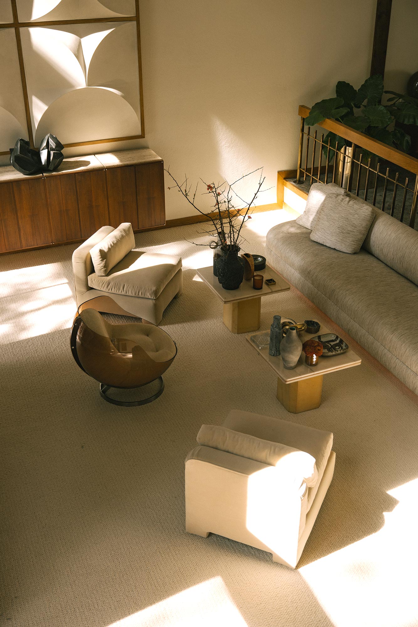 tahoe residence overhead view of sitting area