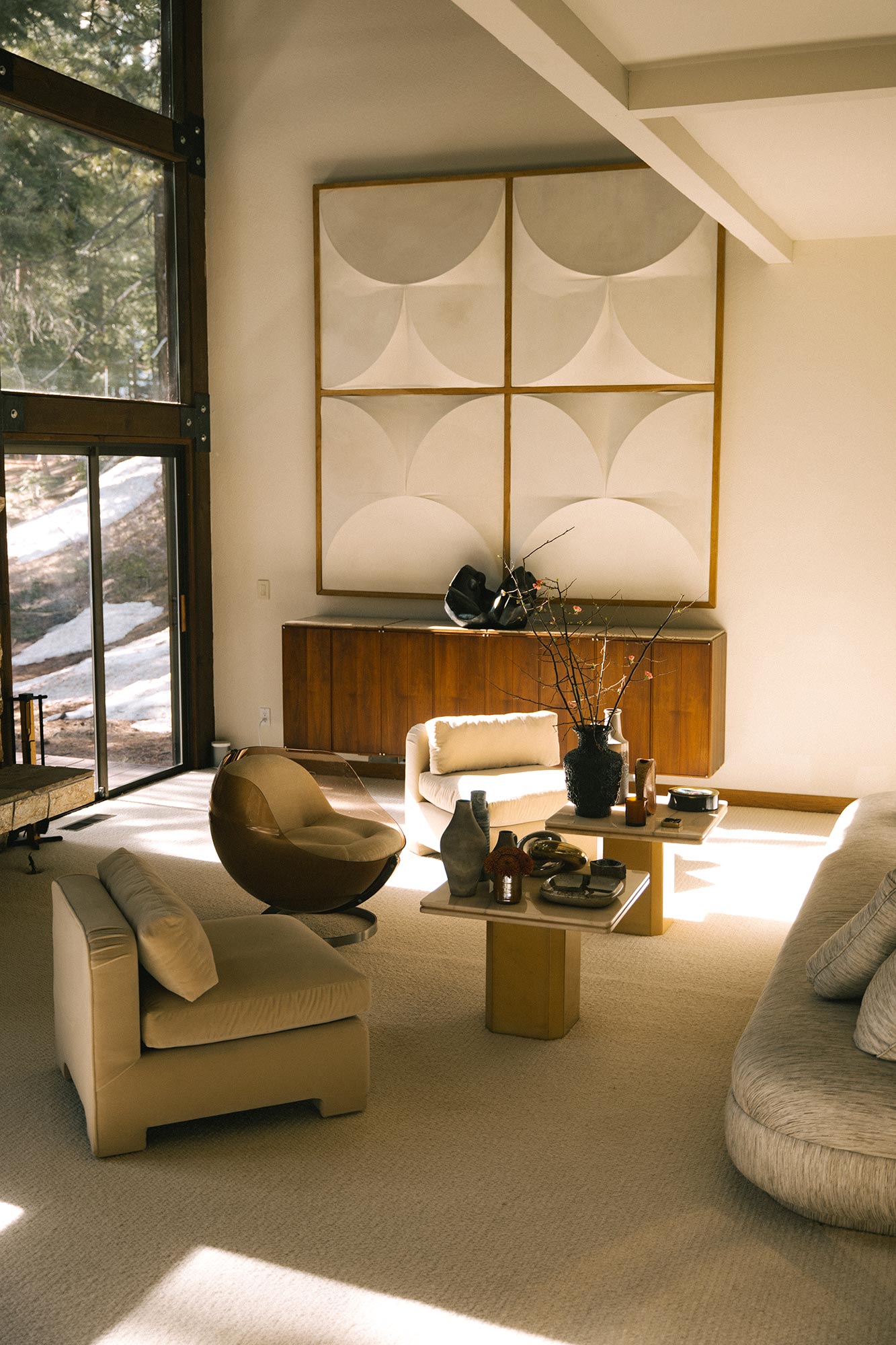 tahoe residence view down into sitting area